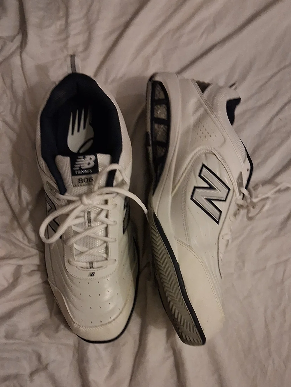 New Balance White and Black Men's Tennis Sneakers 806